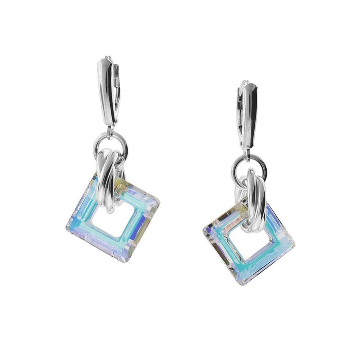 Aurora Borealis Small Wow Squared Earrings