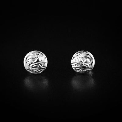 Mini Silver Wolf Studs