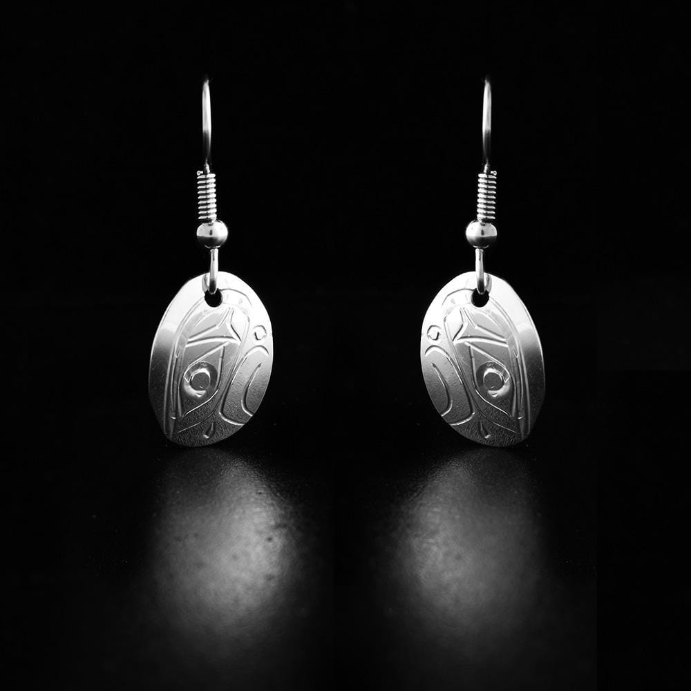 Sterling Silver Small Oval Eagle Earrings