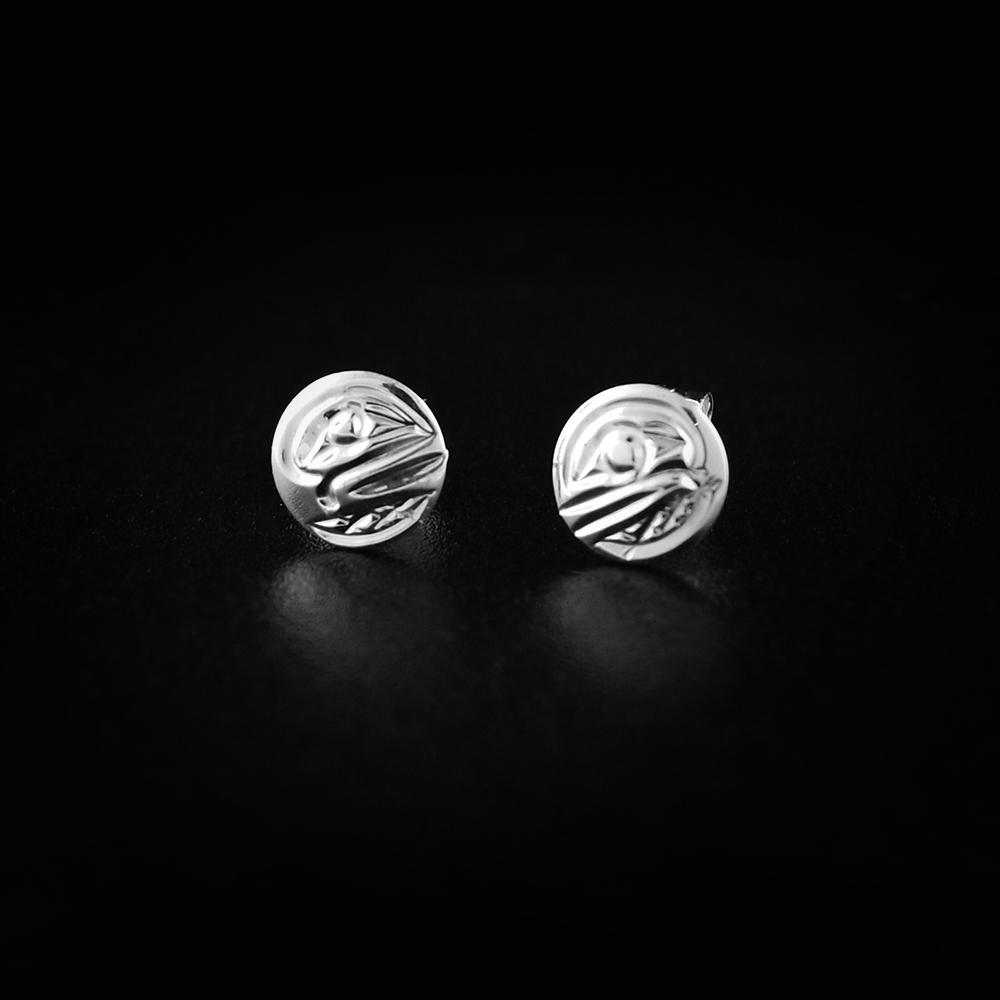 Mini Silver Orca Studs
