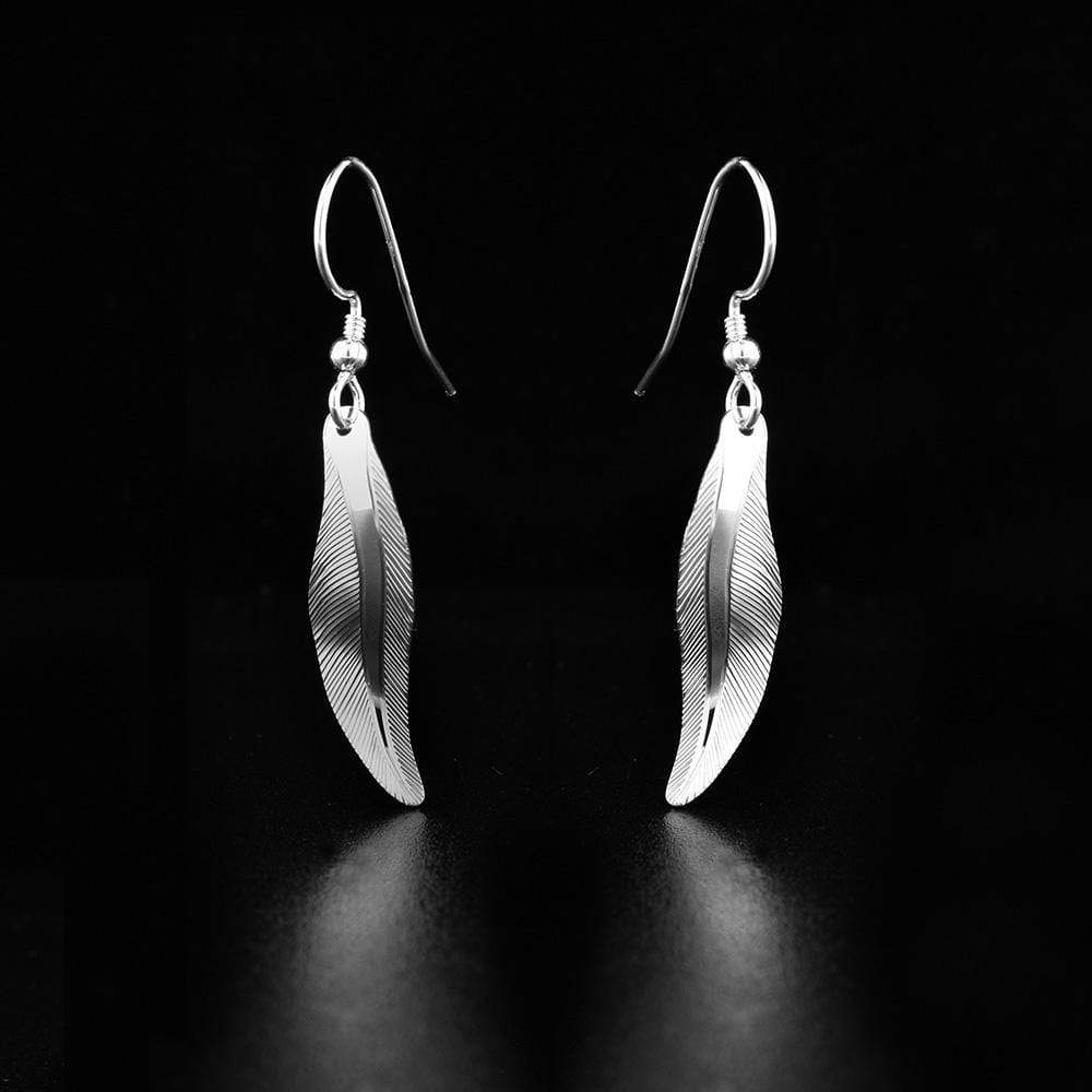 Small Hummingbird Feather Earrings made with Sterling Silver