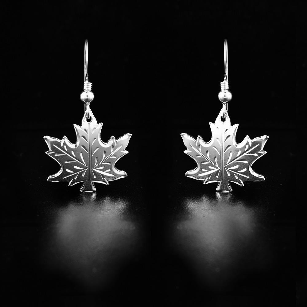 Sterling Silver Maple Leaf Earrings