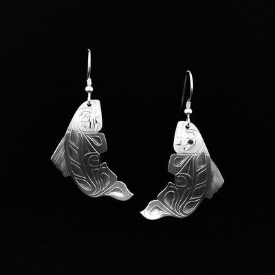 Silver Salmon Earrings