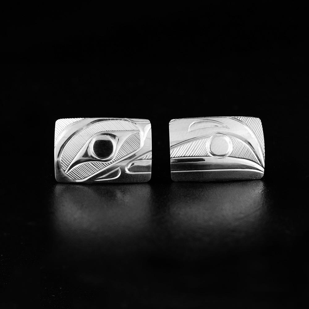 Sterling Silver Raven Stud Earrings