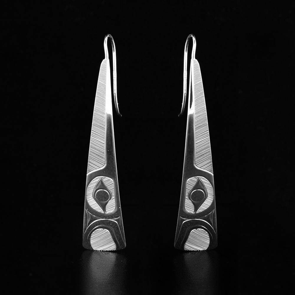 Sterling Silver Tapered Hummingbird Earrings with Attached Hooks