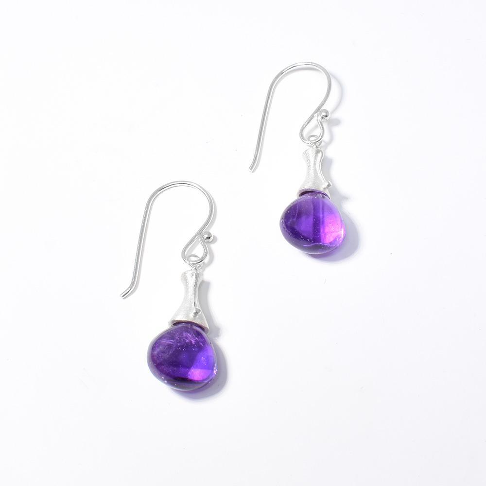 Hourglass Amethyst Earrings