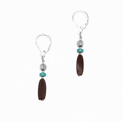 Ebony and Turquoise Earrings handcrafted by artist Karley Smith.