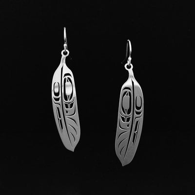 Cut-Out Eagle Feather Earrings