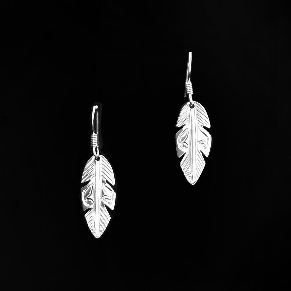 Sterling Silver Small Eagle Feather Earrings