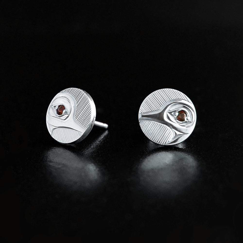 Hummingbird Studs with Garnet