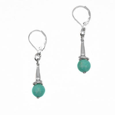 Russian Amazonite Earrings hand crafted by artist Karley Smith.