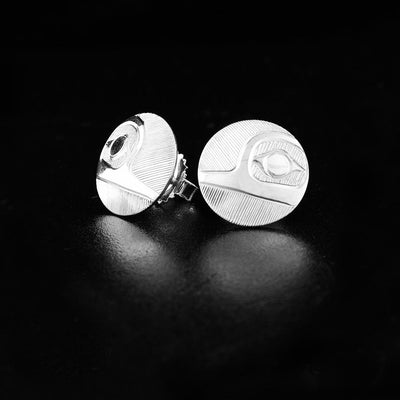 1/2" Sterling Silver Hummingbird Stud Earrings