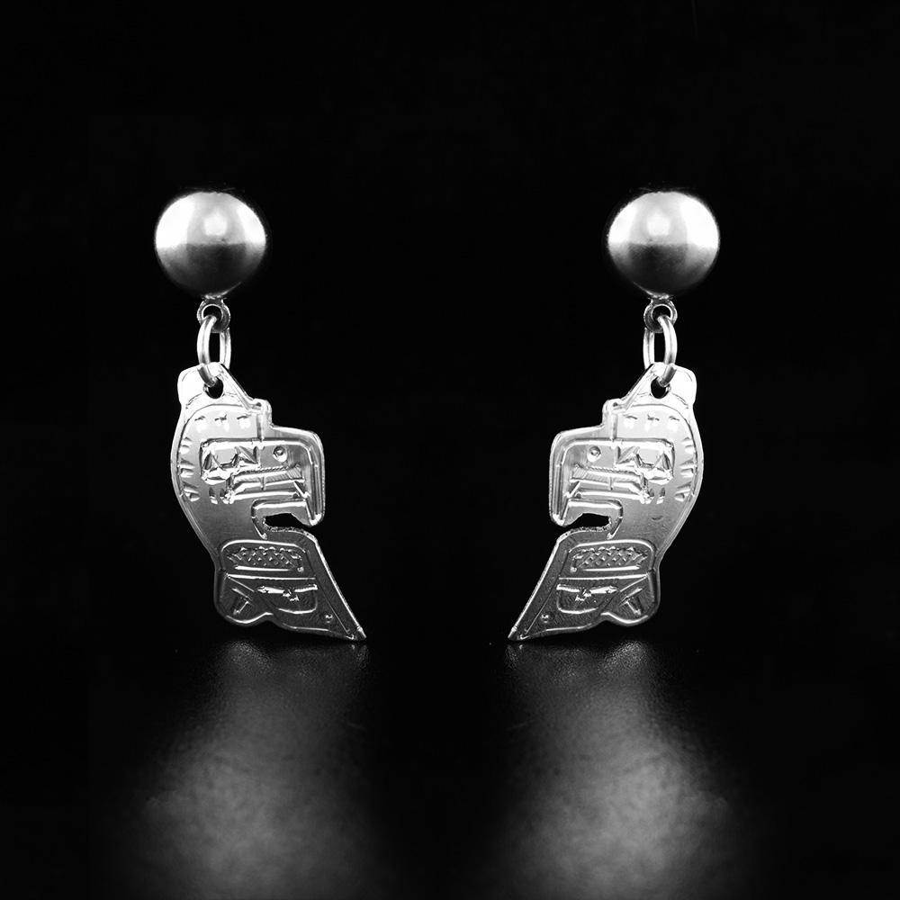 Sterling Silver Eagle Drop Post Earrings