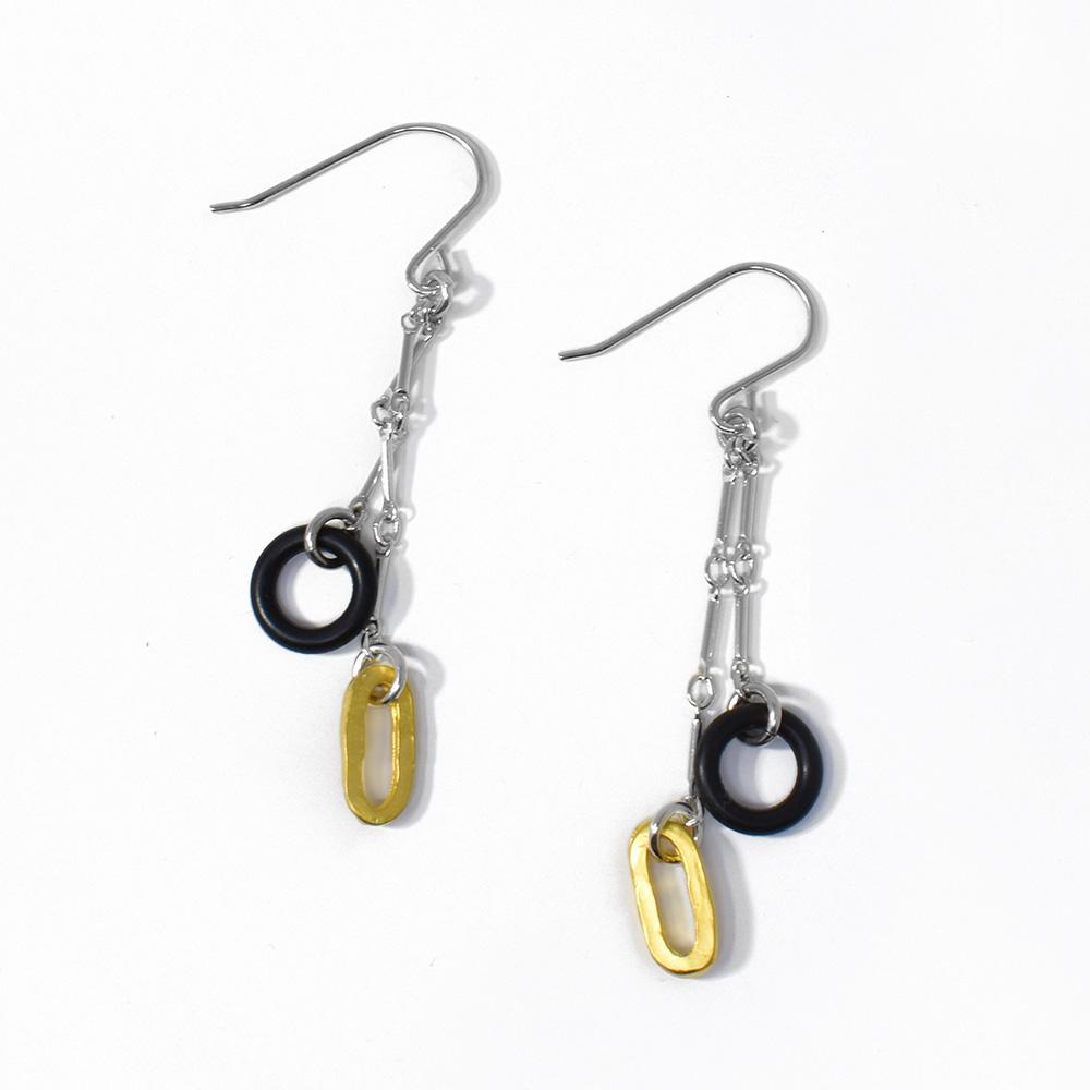 Sterling Silver Cassidy Vermillion and Silicone Earrings