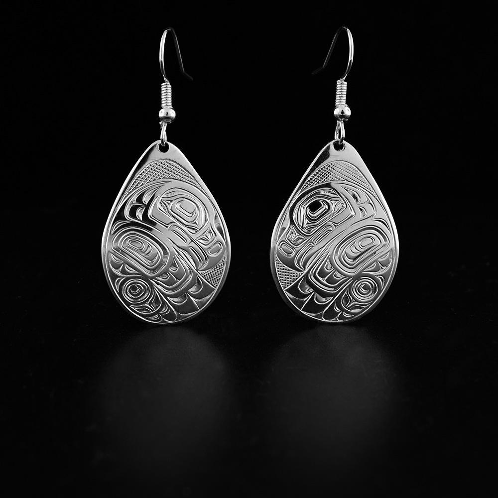 Sterling Silver Eagle Teardrop Earrings