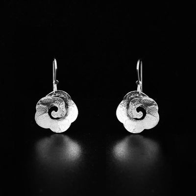 Sterling Silver Rossette Droplet Earrings