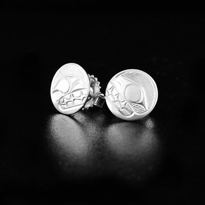 terling silver orca stud earrings
