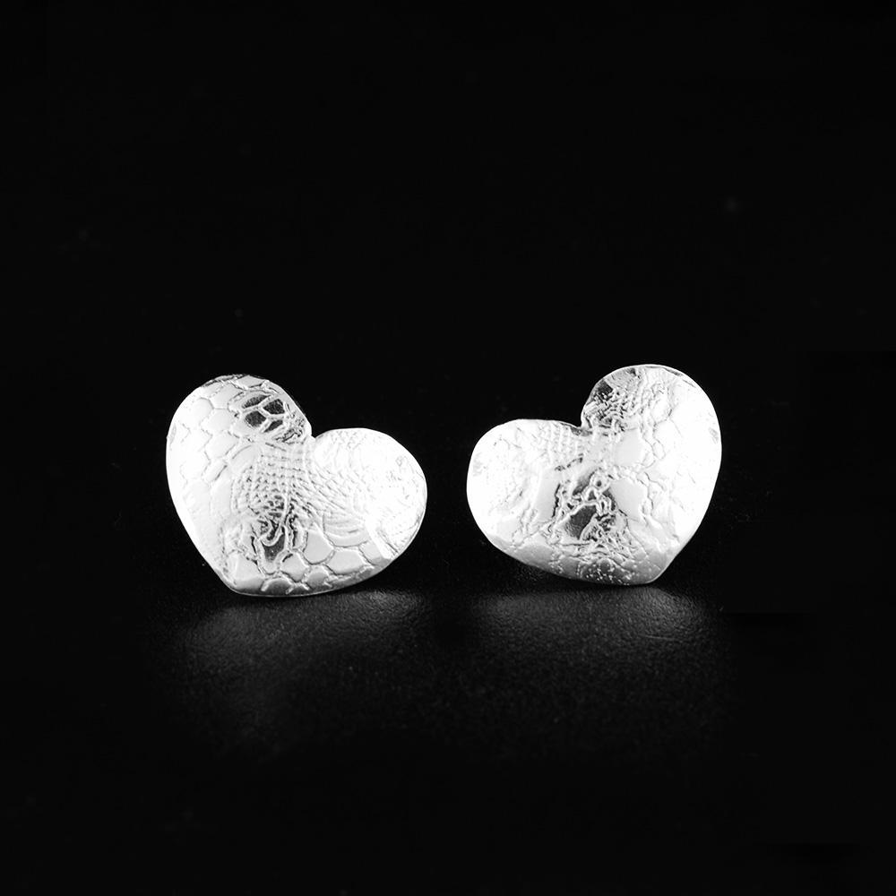 Sterling Silver Heart Stud Earrings