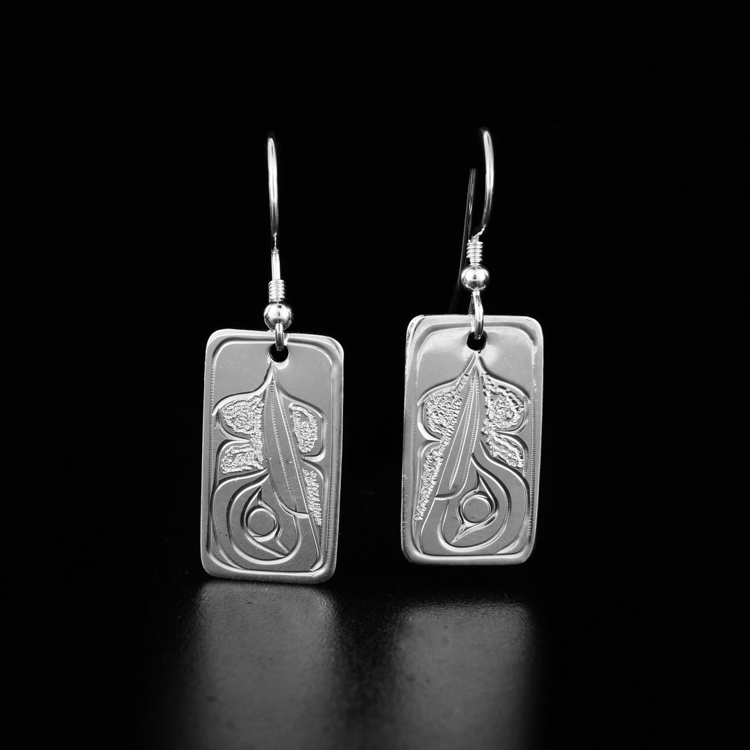 Sterling Silver Rectangular Hummingbird Earrings - Artina's Jewellery