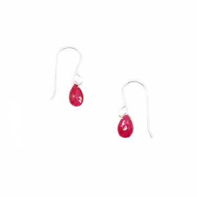These Sterling Silver Ruby Lantern Earrings are hand crafted by artist Pamela Lauz. The earrings are made using sterling silver and genuine ruby. Each earring measures 1.0" (2.5cm) x 0.4" (1cm) from the top of the hook.