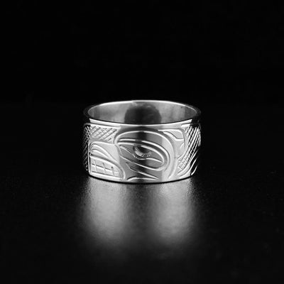 3/8" Sterling Silver Heavy Gauge Bear Ring