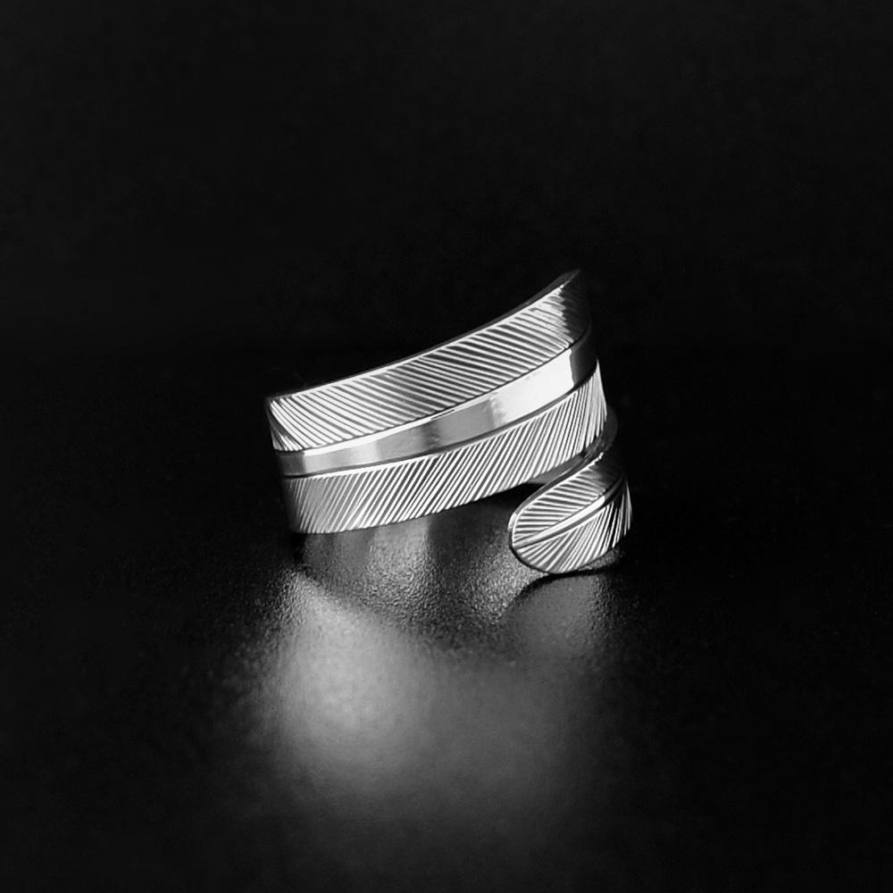 Silver Eagle Feather Wrap Ring