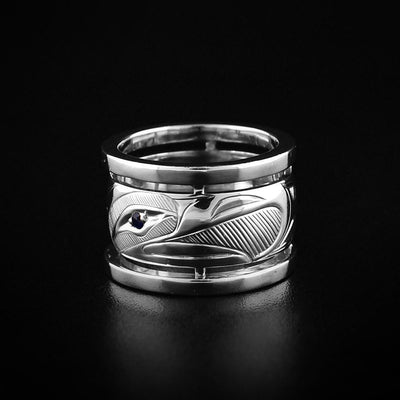 Silver Eagle Raven Ring (size 6.5)
