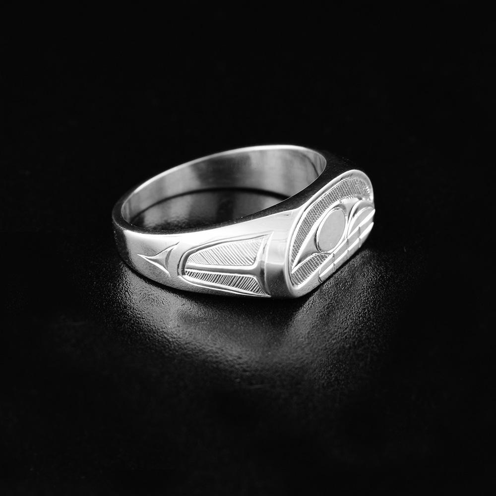 Sterling Silver Orca Signet Ring