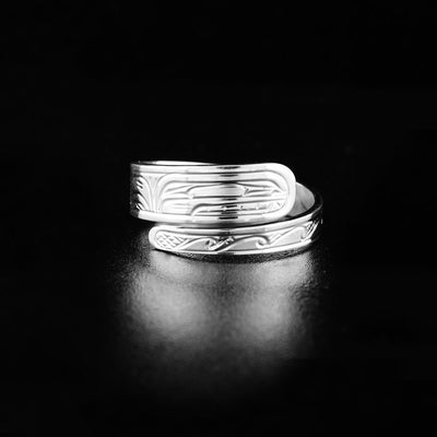 Sterling Silver 1/4" Tapered Orca Wrap Ring