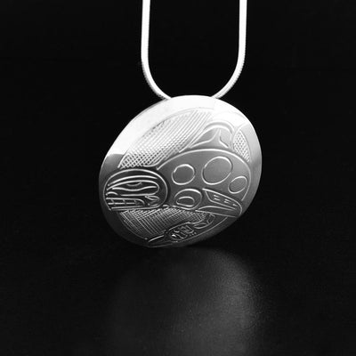 Sterling Silver Oval Orca Pin/Pendant
