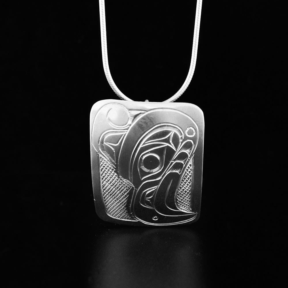 Sterling Silver Rectangular Thunderbird Pendant