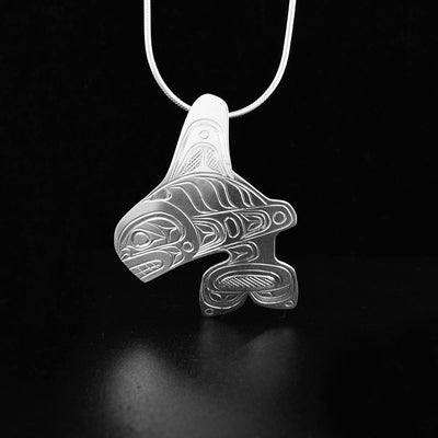 Sterling Silver Orca Shape Pendant