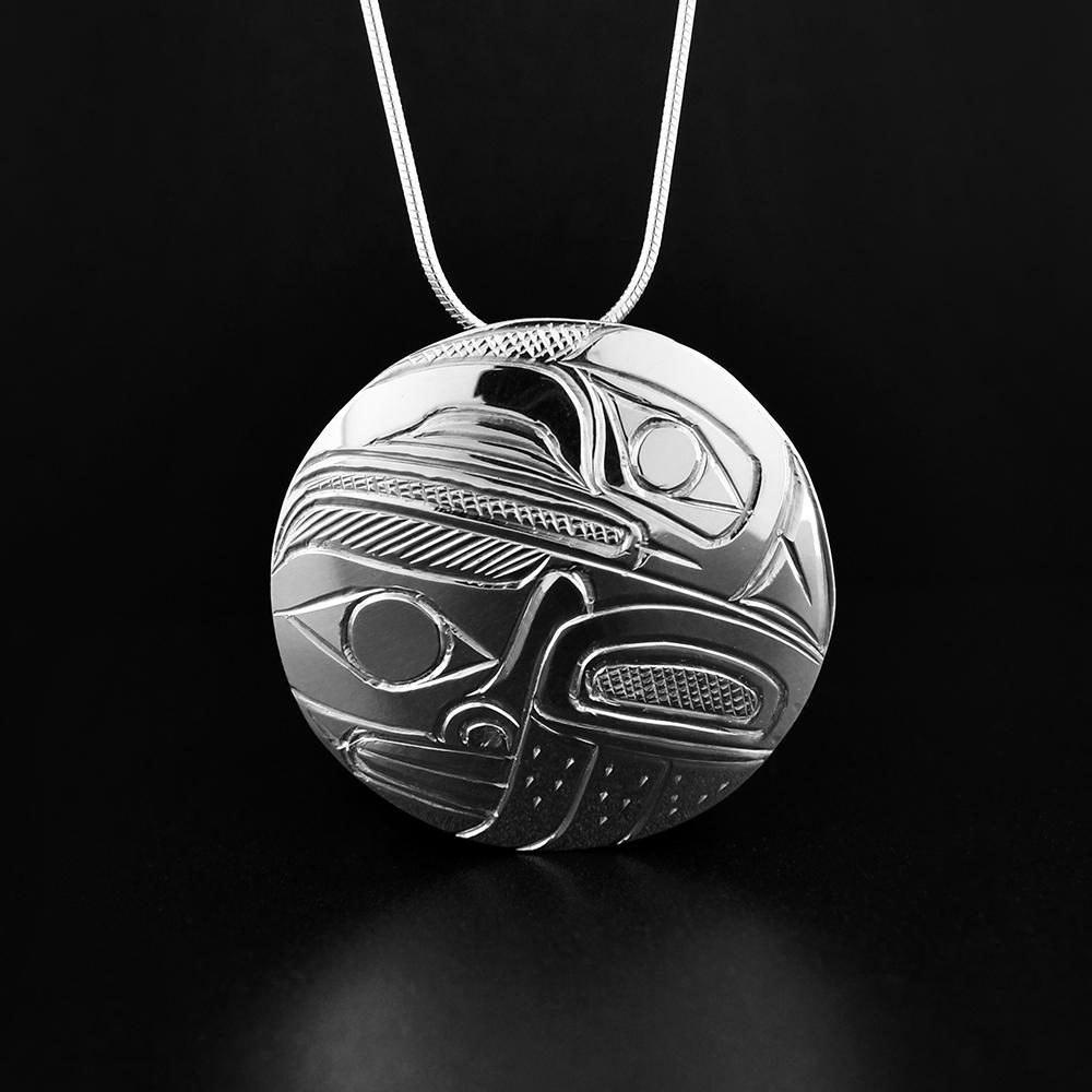 Raven and Moon Pin Pendant