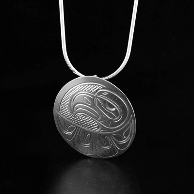 Sterling Silver Small Oval Eagle Pendant