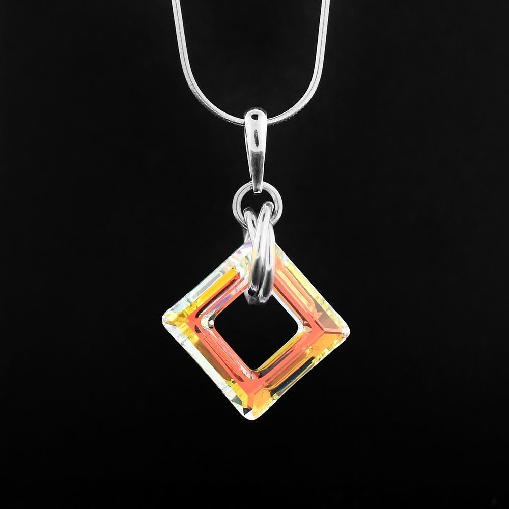 Medium Aurora Borealis Wow Squared Pendant