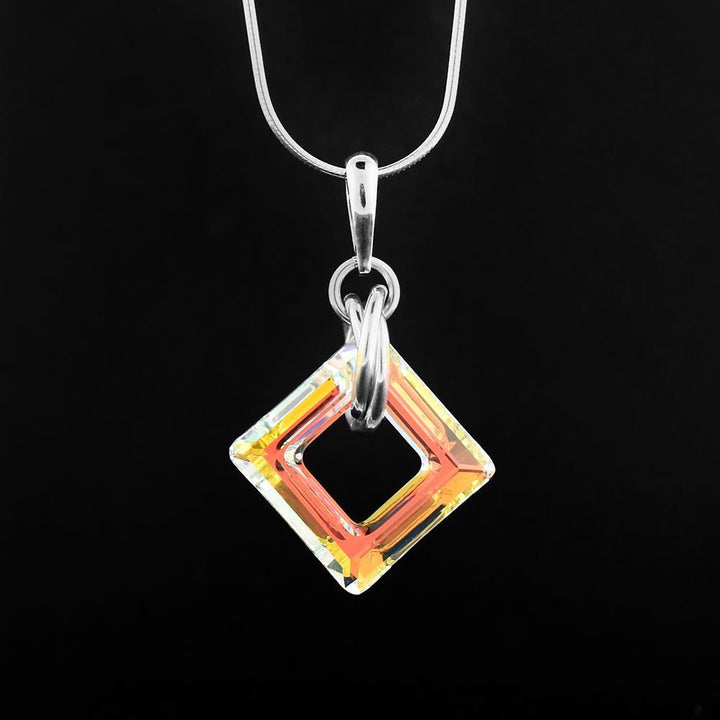 Medium Aurora Borealis Wow Squared Pendant
