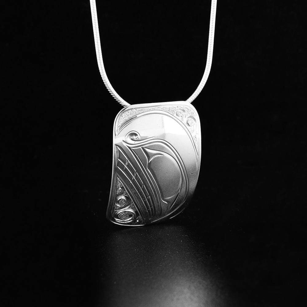 Sterling Silver Stadium Shaped Orca Pendant