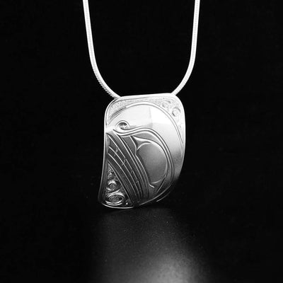 Sterling Silver Stadium Shaped Orca Pendant