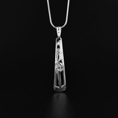 Long Sterling Silver Tapered Hummingbird Pendant