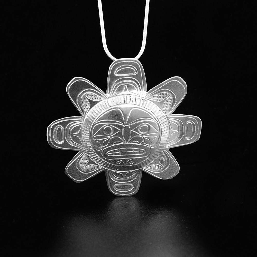 Large Sterling Silver Sun Pin/Pendant