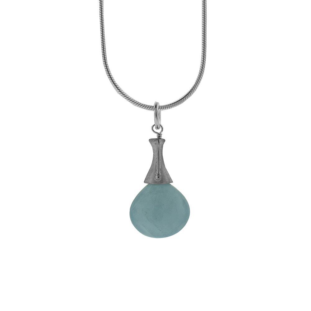 Hourglass Aquamarine Pendant