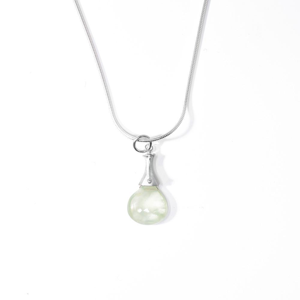 Hourglass Prehnite Pendant