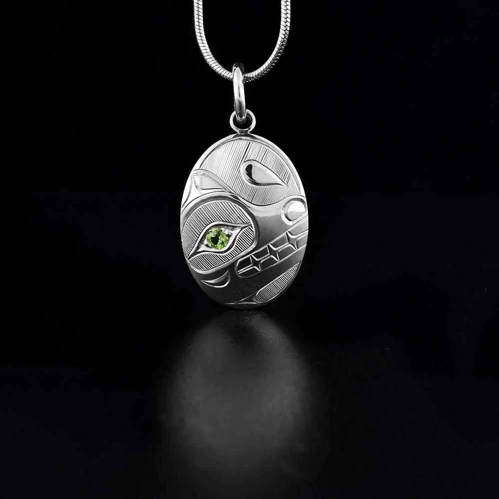 Bear Pendant with Peridot