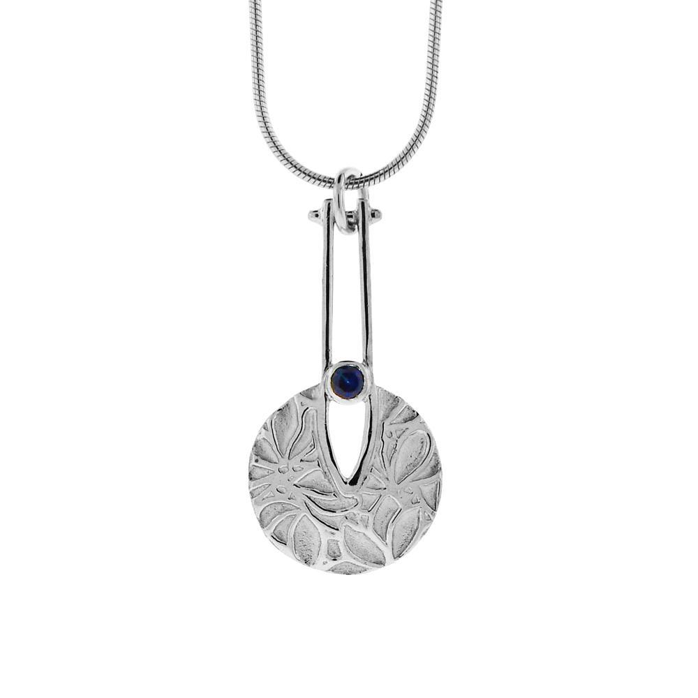 Sapphire Silver Pendant