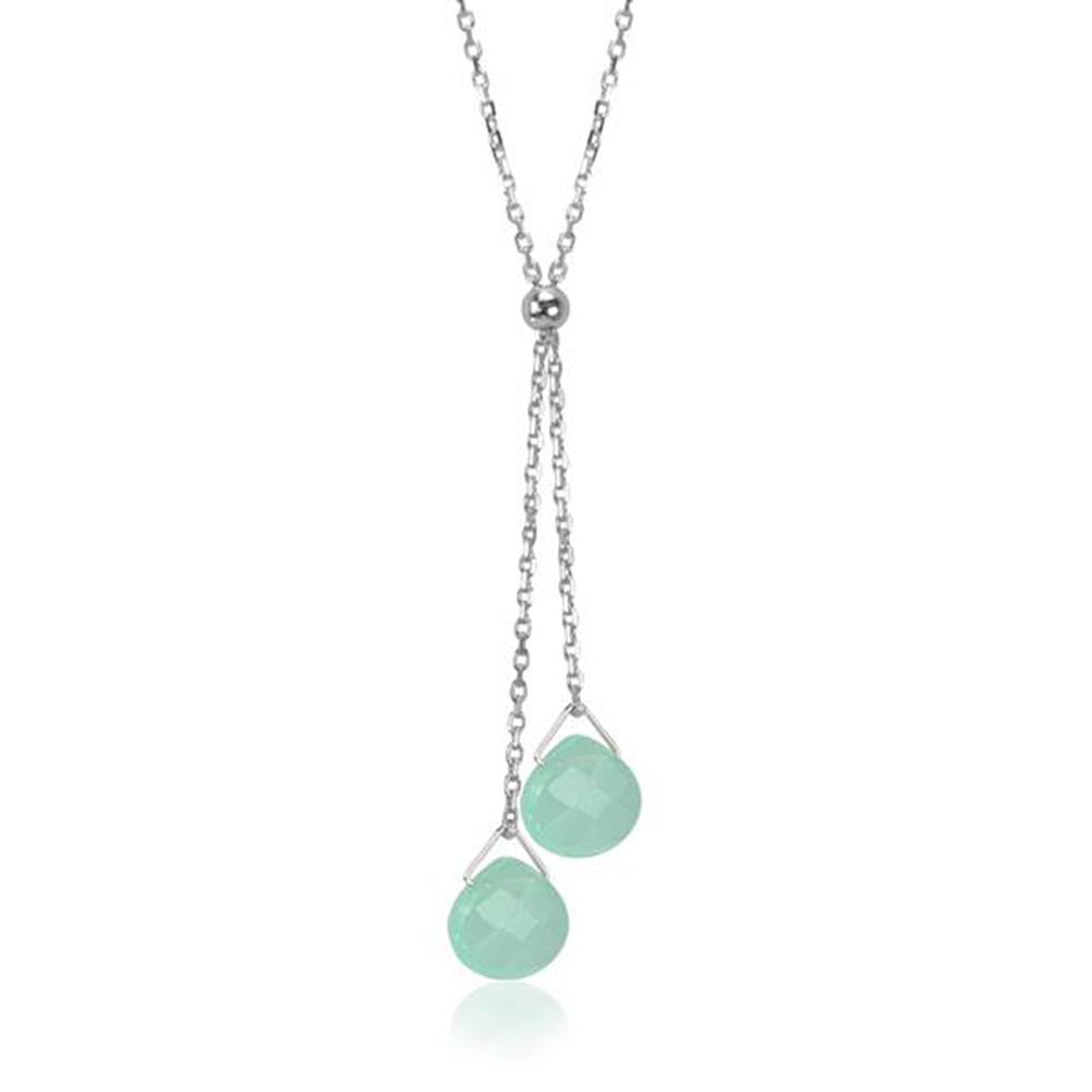 This lariat necklace is made using sterling silver and genuine ocean quartz.  The chain is 17" long and the lariat hangs down an additional 2.19".
