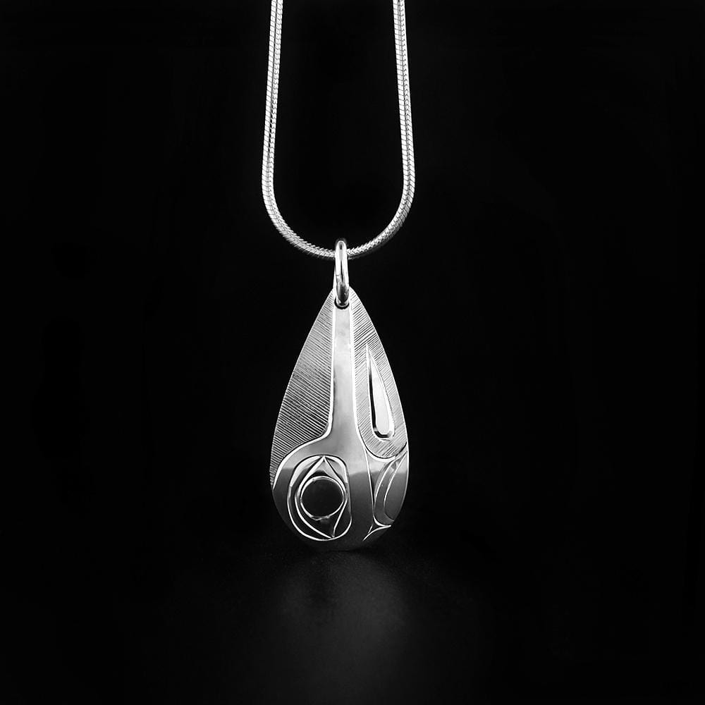 Teardrop SS Hummingbird Pendant