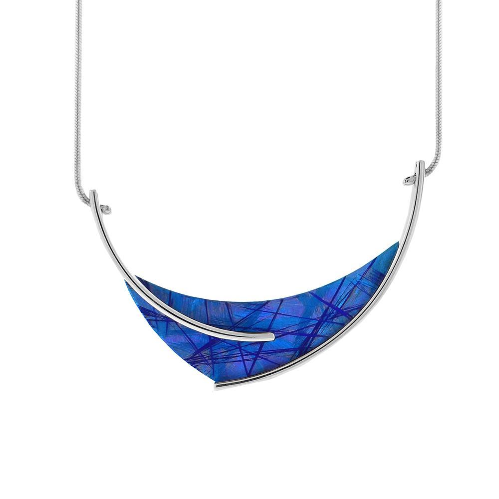 Narrow Crescent Titanium Necklace