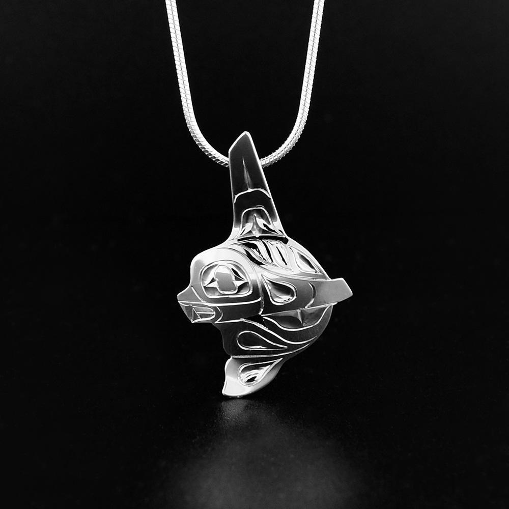 Mini Sterling Silver Orca Pendant