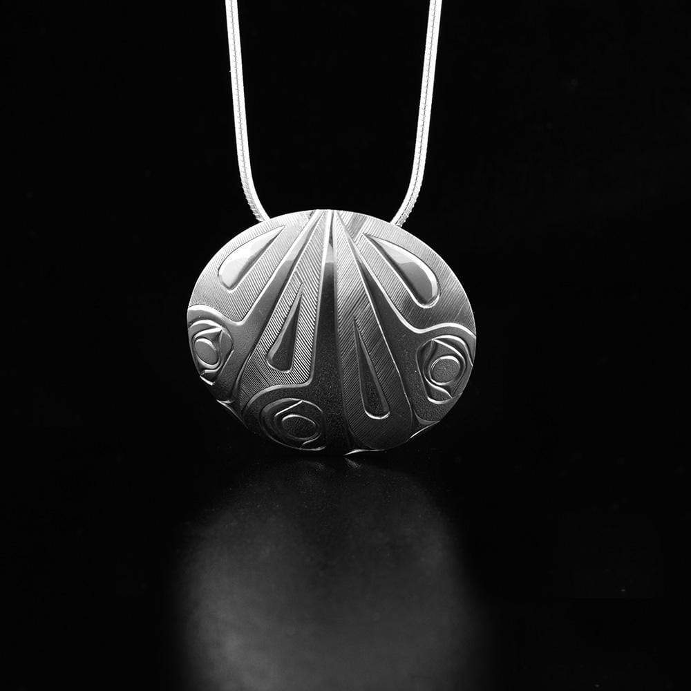 Sterling Silver Round Triple Hummingbird Pendant