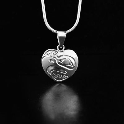 Sterling Silver Mini Eagle Heart Pendant